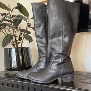 UGG Black Leather Riding Boots